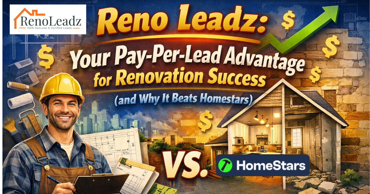 Reno Leadz: Your Pay-Per-Lead Advantage for Renovation Success (and Why It Beats Homestars)