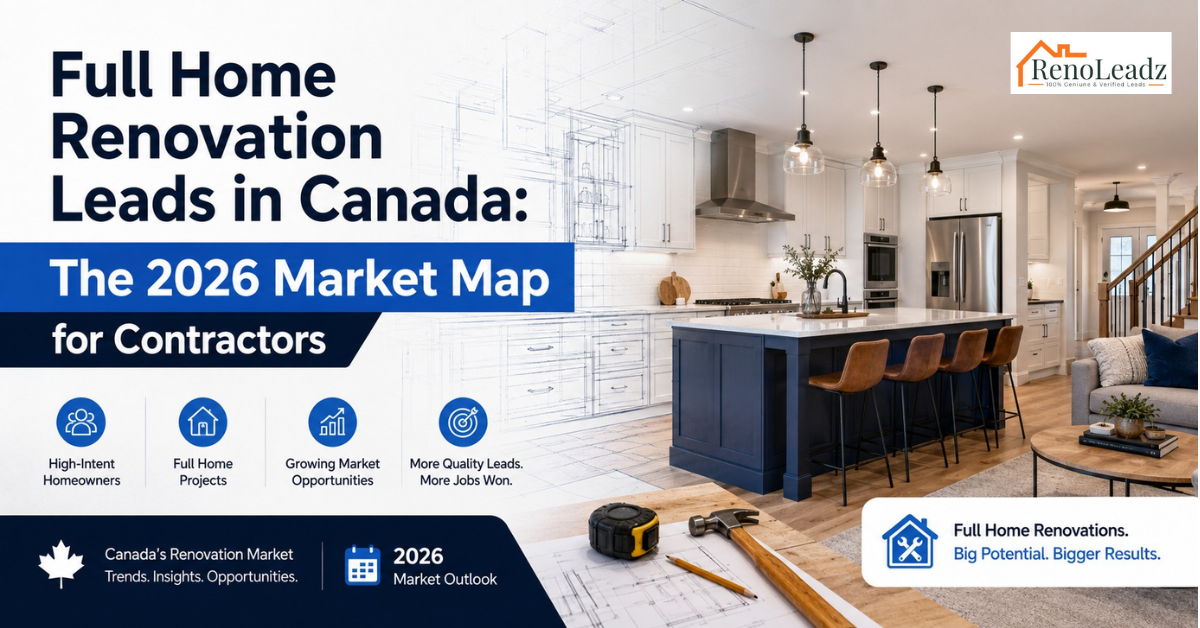 Full Home Renovation Leads in Canada: The 2026 Market Map for Contractors
